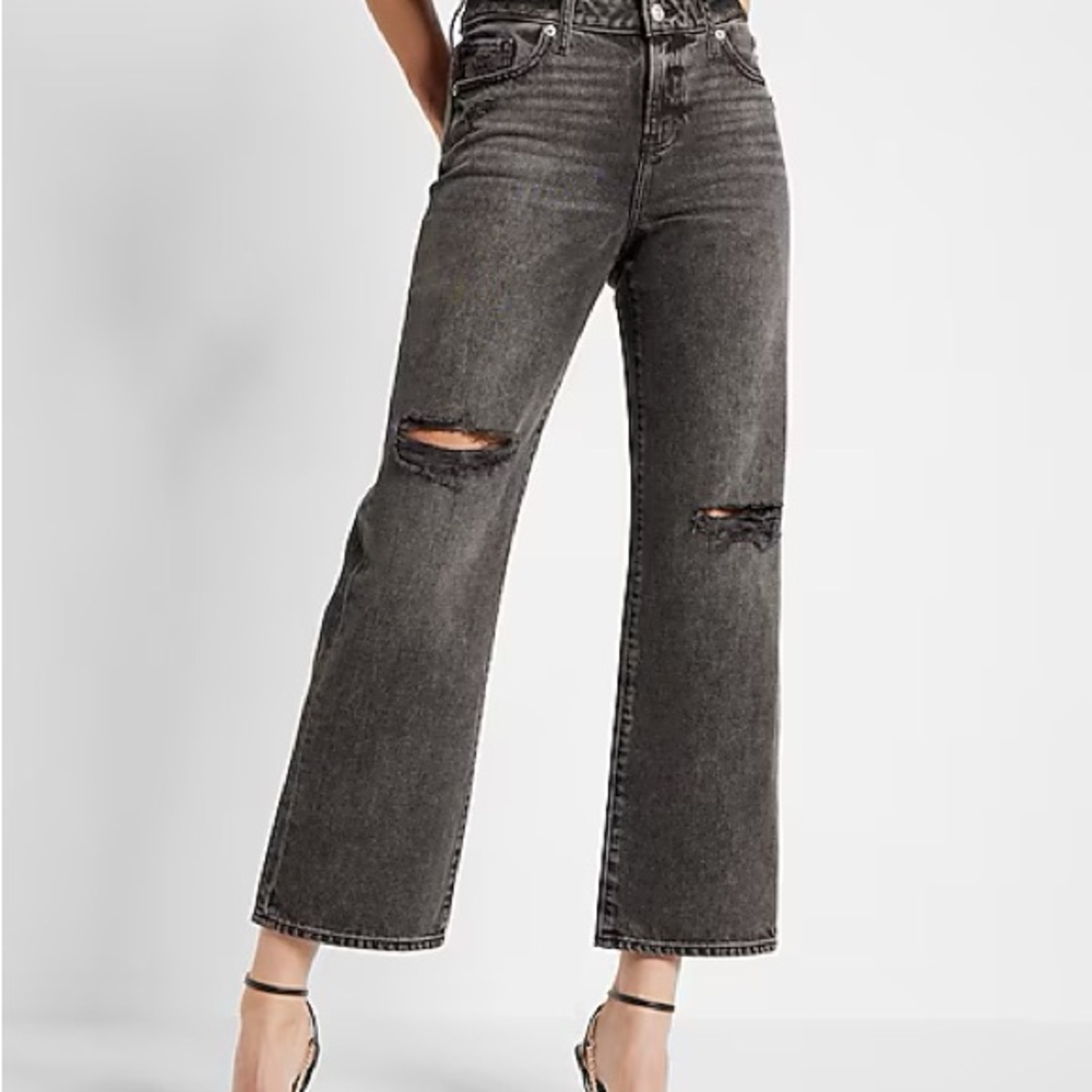 Express Women's Gray 90s Boot Cut Jeans